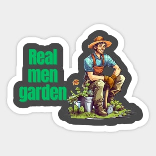 Cartoon design of a male gardener with humorous saying Sticker